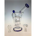 Double Recycler Hookah Glas Rauchen Rohr mit Honeycomb Perc (ES-GB-392)